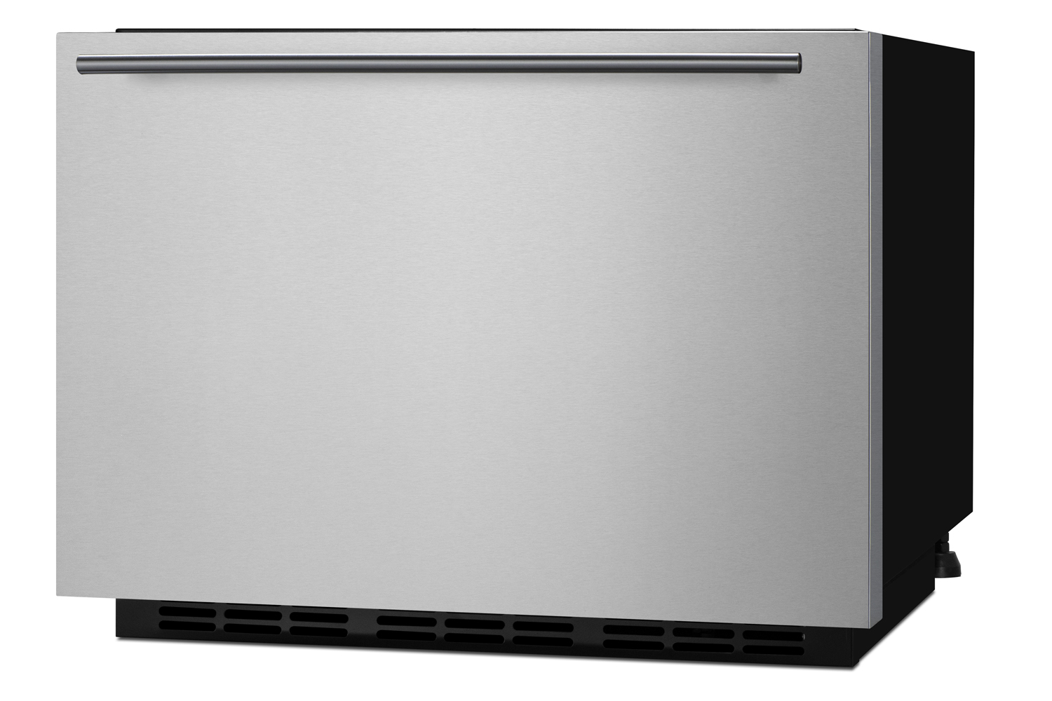 Single drawer all-refrigerator approved for residential and commercial use, built-in capable or freestanding, with digital thermostat, frost-free operation, and panel-ready stainless steel drawer with oversized front for use in 24